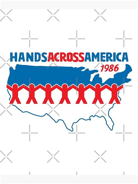hands across america 1986 us poster by huckblade redbubble