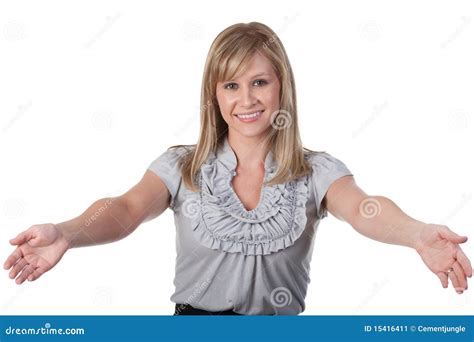 Woman With Outstretched Arms Stock Image Image Of Gesture Young