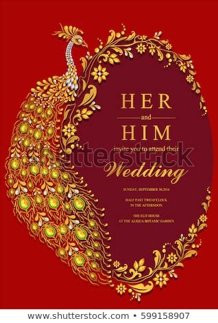 Indian Wedding Invitation Card Templates Gold Stock Vector ...