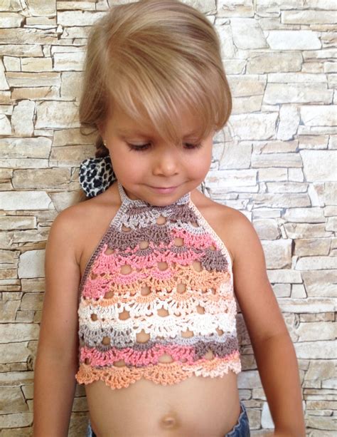 Crochet Toddler Baby Top Colorful Beach Clothing For Kids Etsy