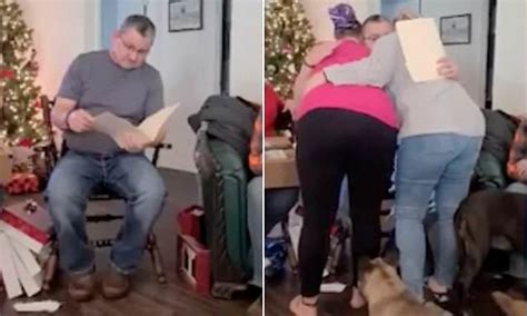 Emotional Moment Stepfather Opens Christmas Present Of Adoption Papers