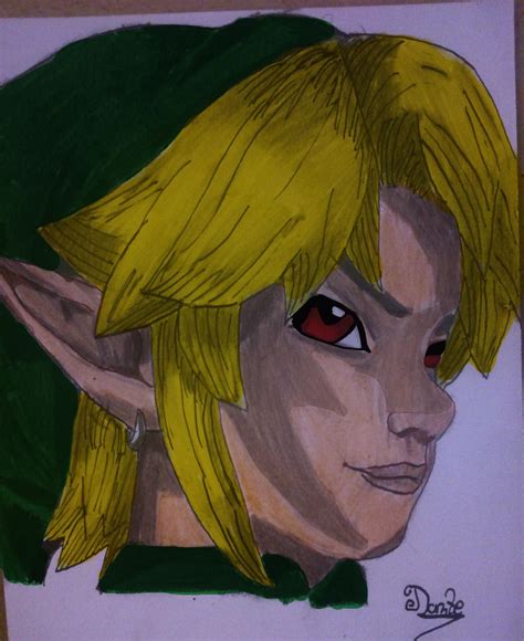 The Legend Of Zelda Link Red Eyes Coloured By Monkeyddante On