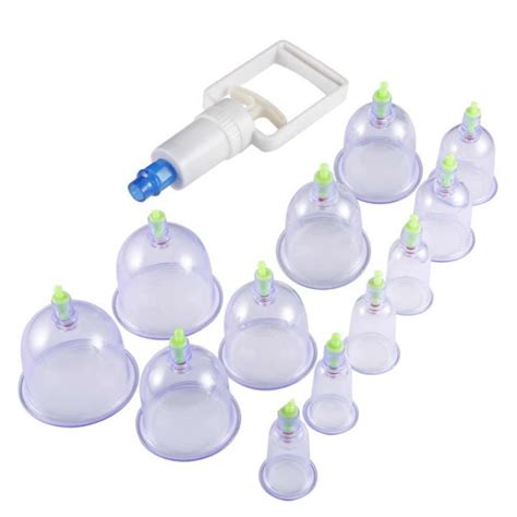 New Quality Vacuum Pumps Ventosa Cupping Kit New 12pcs Cans Cups Pull Out A Vacuum Therapy