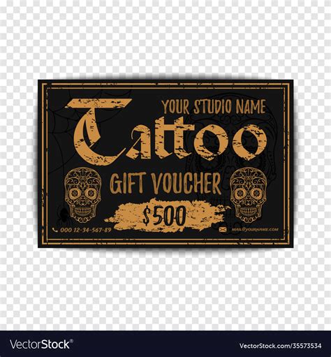 Premium Vector Vintage Tattoo Gift Voucher Template For Your Tattoo