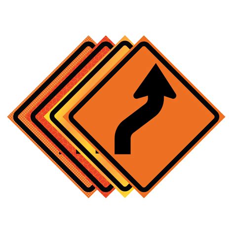 36 X 36 Roll Up Traffic Sign Reverse Curve Right Symbol