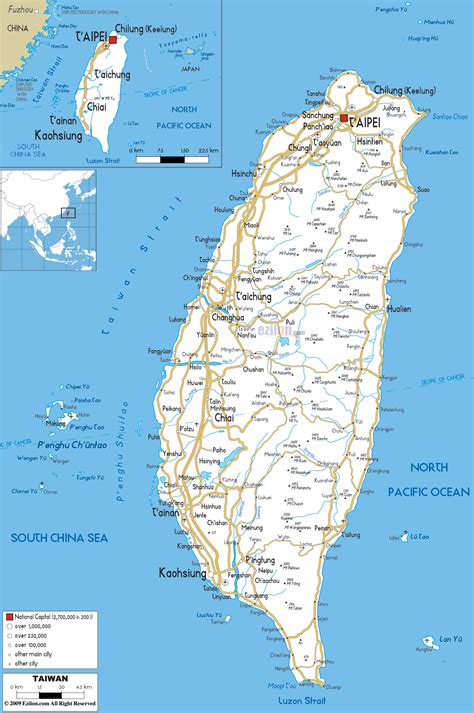 Detailed Clear Large Road Map Of Taiwan Ezilon Maps