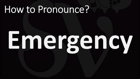 How To Pronounce Emergency Correctly Youtube