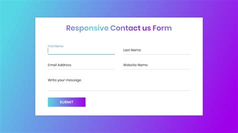 Responsive Contact Us Form Using Html And Css