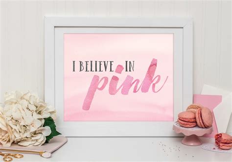 I Believe In Pink Printable Quote Printable Art Audrey