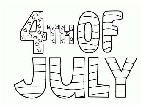 Printable Full Size Th Of July Coloring Pages