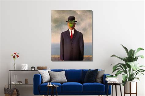 René Magritte The Son Of Man 1964 Poster Wall Artrene Etsy