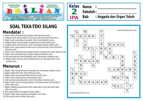Teka Teki Silang Biologi Kelas 11 Beserta Jawabannya - Bakul Soal