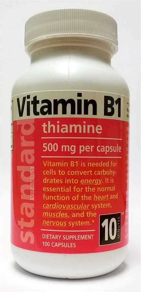 Different b vitamins come from different food. Vitamin B1 500 mg, 100 Capsules - Standard Vitamins