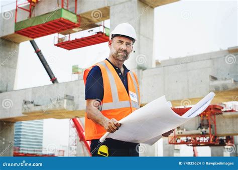 Construction Worker Planning Contractor Developer Concept Stock Photo