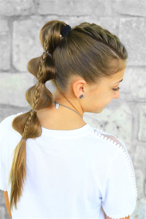 The half up braided crown short hair is one such unique hairstyle which can look casual yet classy at the same time. Stacked Bubble Braid | Cute Girls Hairstyles