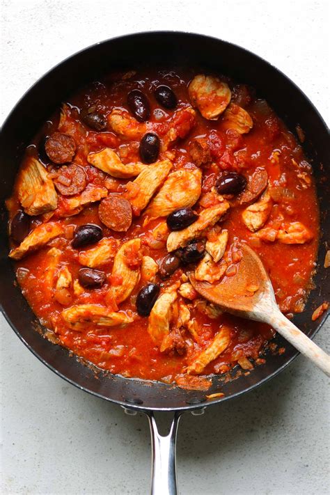 Add a can of diced tomatoes (a tin of chopped tomatoes) to the sauce if you want to make a tomato. Chicken and Chorizo Pasta with Spinach - The Last Food Blog