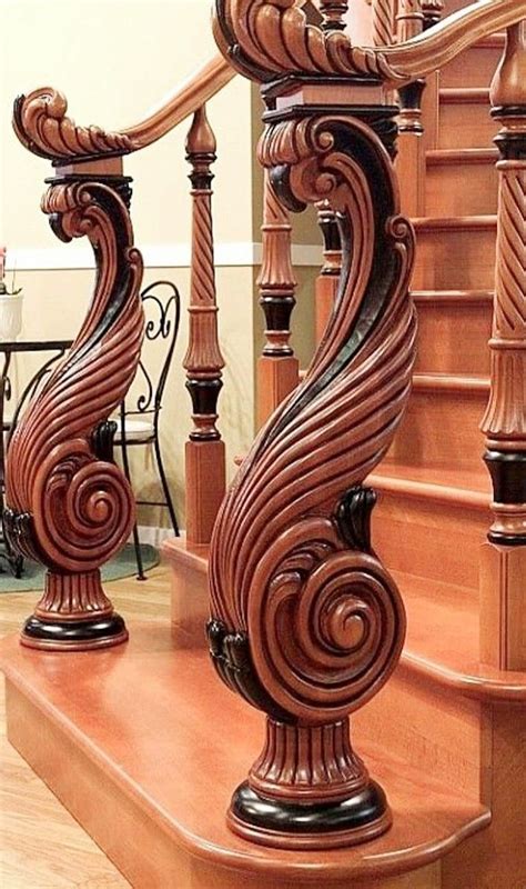 Nyatoh wood railing @ 827 yishun street 81. Curves and Carvings Designer Teak Wood Staircases in 2020 ...