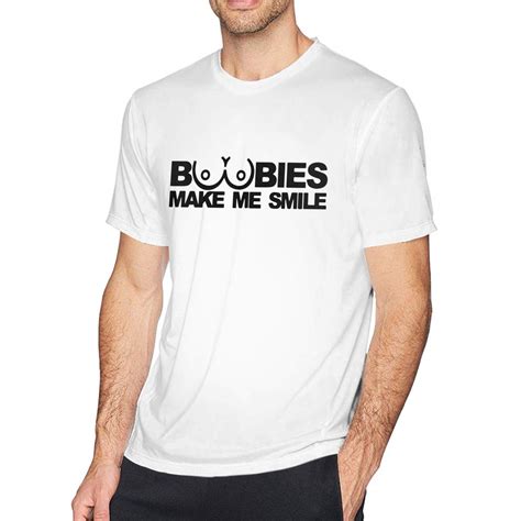 Casual Novelty Boobies Make Me Smile Crew Neck Short Sleeve T Shirt Shirts Ts For Stellanovelty