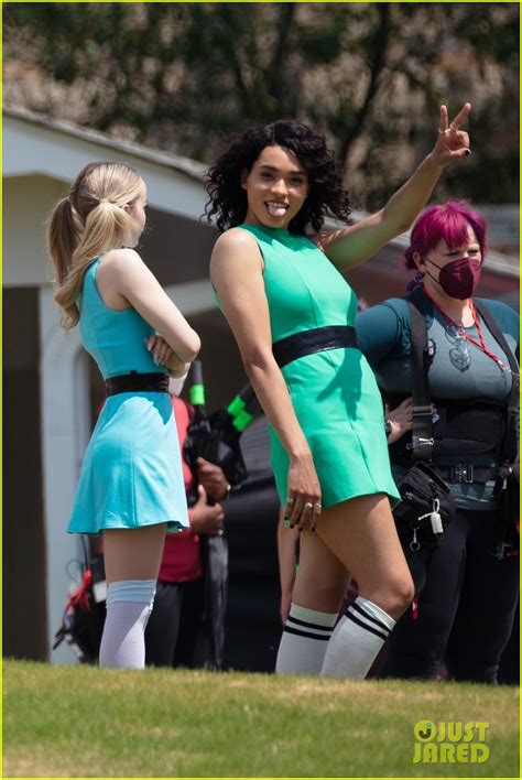 Full Sized Photo Of Dove Cameron Chloe Bennett Yana Perault Get Into Character On First Day Of