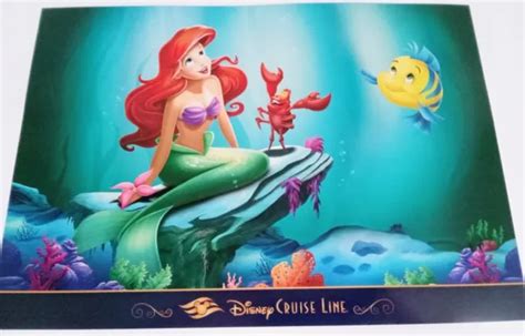 disney cruise line the little mermaid ariel and flounder art print poster a4 size £1 99 picclick uk