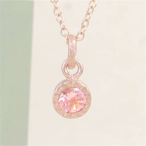 Pink Tourmaline Birthstone Rose Gold Jewellery Set By