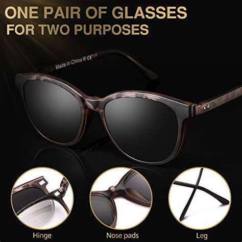 Stgatn Magnetic Polarized Clip On Sunglasses Vintage Lightweight Glasses Frame Men Women Myopia