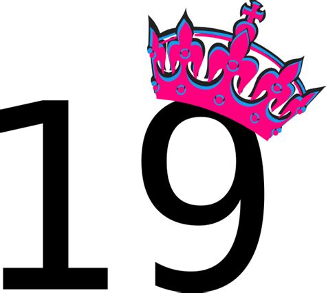 Pink Tilted Tiara And Number 19 Clip Art At Vector Clip Art