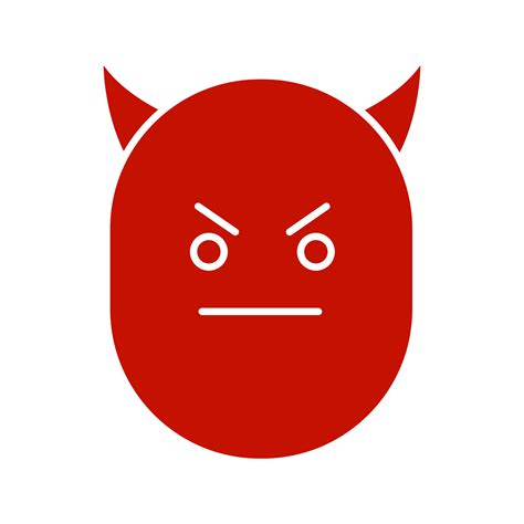 Devil Smile Glyph Color Icon Evil Face With Horns Silhouette Symbol