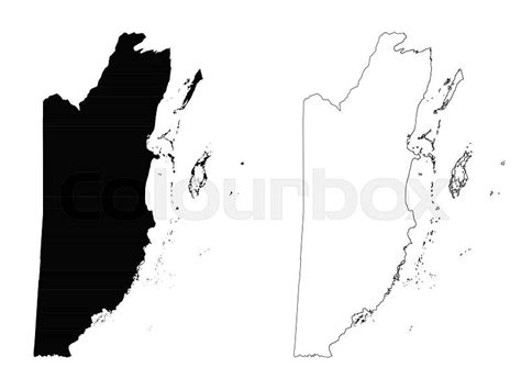 Belize Outline Map Detailed Isolated Stock Vector Colourbox
