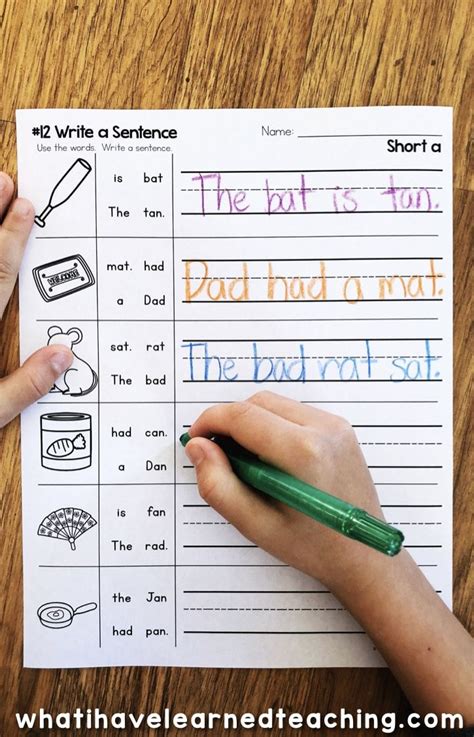 This cvc words cut and paste sentence scramble resource includes 35 sentence building practice pages. Short A Phonics Worksheets - Short A CVC Words ...