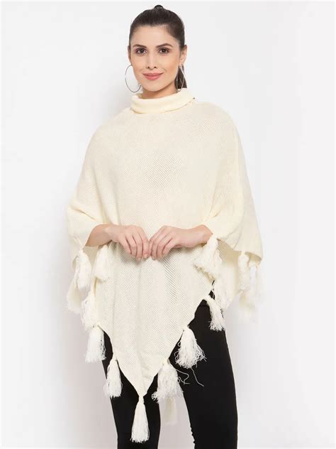 Style Quotient Nude Poncho With Fringed Detail Woolen Art