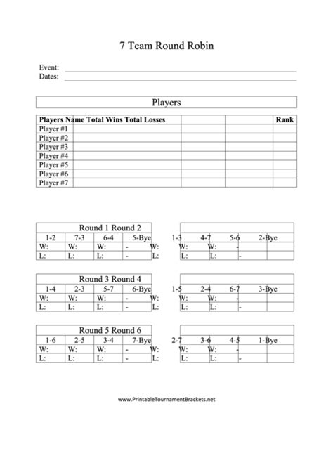 Top 9 Round Robin Tournament Templates Free To Download In Pdf Format