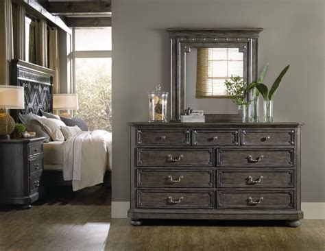 Vintage West Charcoal Gray Wood Panel Bedroom Set From Hooker Coleman