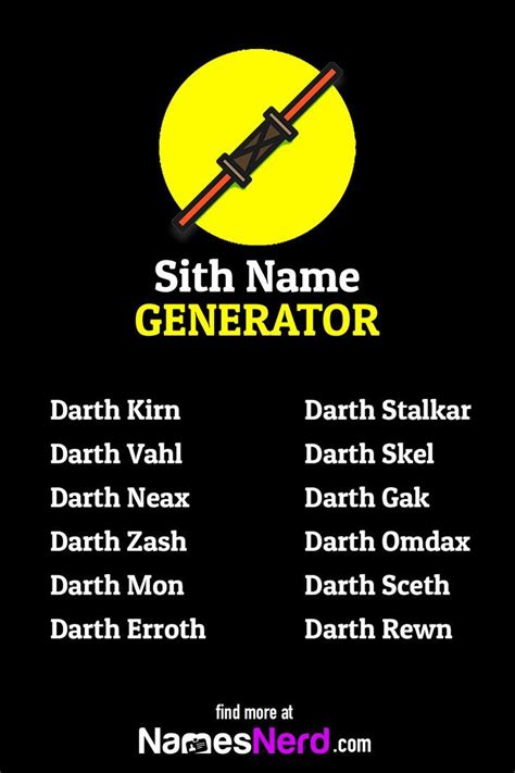 Sith Name Generator Name Ideas Sith Aesthetic Aesthetic Names Sith