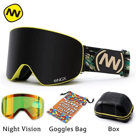 Nandn Ski Goggles Skiing Eyewear Double Lens Uv400 Anti Fog Adult Snowboard Skiing Glasses Women