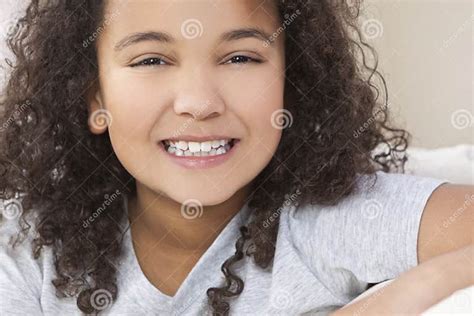 Happy Mixed Race African American Girl Child Stock Image Image Of