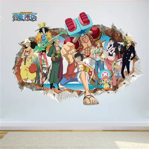 One Piece Luffy Wall Sticker Room Decor Decal Mural 3d One Piece