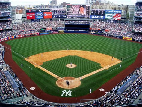 The New York Yankees Play In The Bronx Yankee Stadium Is A Beautiful