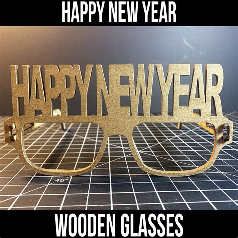Happy New Year Glasses Wooden New Years Glasses New Years Etsy