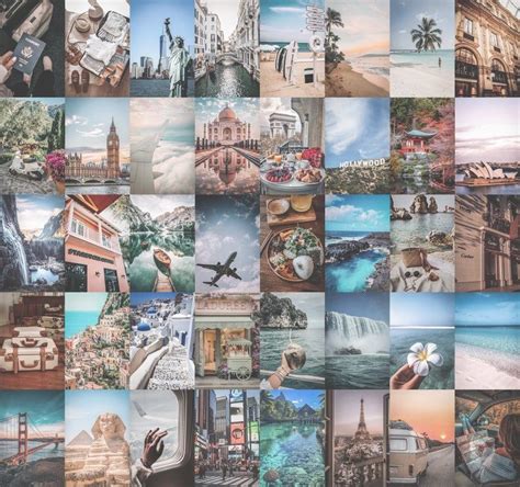 Travel Wall Collage Kit In 2021 Wall Collage Travel Collage Travel Wall