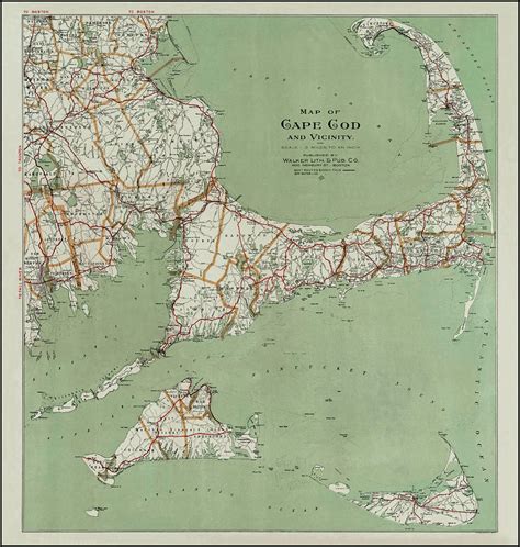 Vintage Map Of Cape Cod And Vicinity Photograph By Carol Japp