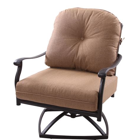Rocker recliner chair, comfortable manual reclining chair for living room, contemporary single sofa chair, heavy duty recliner chair for elderly, gray. Patio Furniture Cast Aluminum Deep Seating Rocker Swivel ...