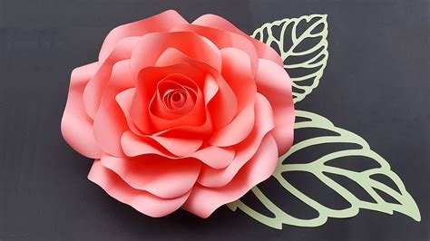 Paper Rose Template Paper Flower Template Svg Pdf Printable Paper