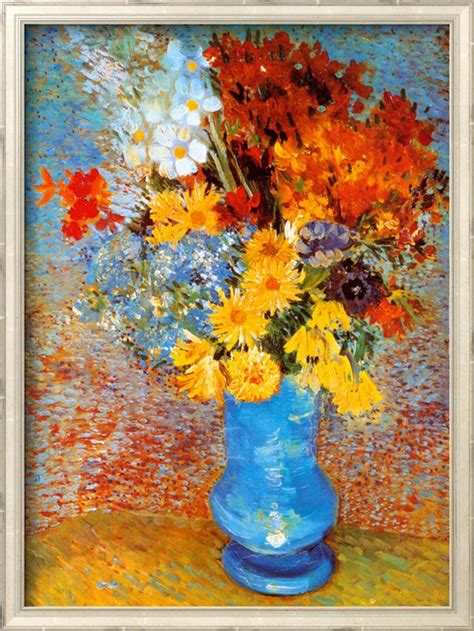 Vincent van gogh vase with cornflowers and poppies art print. Vase of Flowers,Shop Van Gogh's oil paintings reproduction