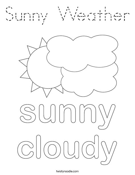 Sunny Weather Coloring Page Tracing Twisty Noodle