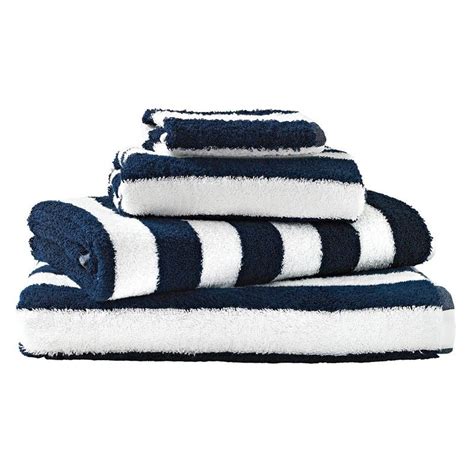 Navy And White Striped Hand Towels At Bedeck Home Striped Hand Towels