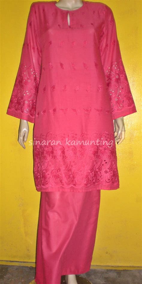 Bob malcolm combining pink nov. SINARAN KAMUNTING: #111. Baju Kurung Cotton Sulam Tebuk
