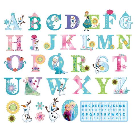 Frozen Elsa Anna Alphabet Abc Letters Wall Stickers Removable Kids