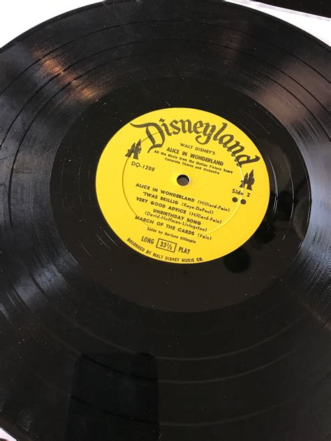 Disneyland Records Walt Disneys Alice In Wonderland Record Etsy Uk