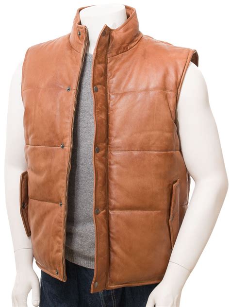 Brown Motorcycle Leather Vest For Men Ultimate Movie Jackets